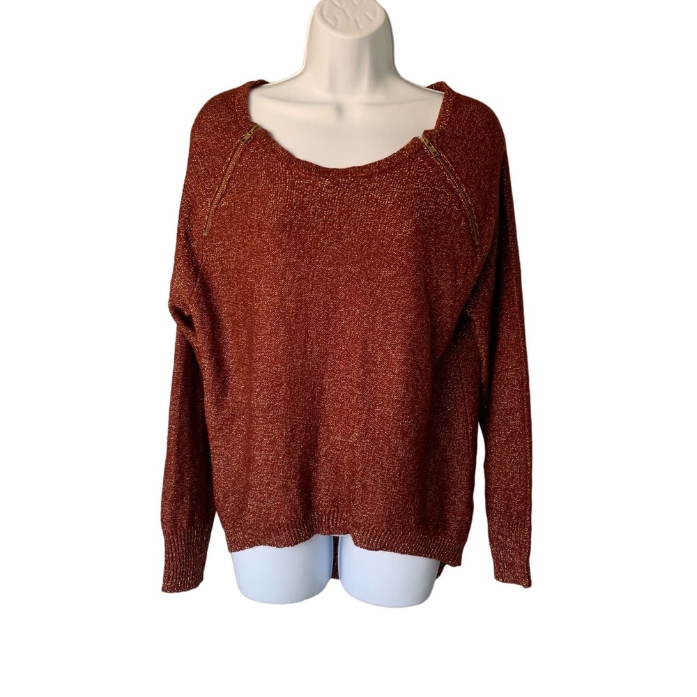 Burgundy Gold Speckled Sweater